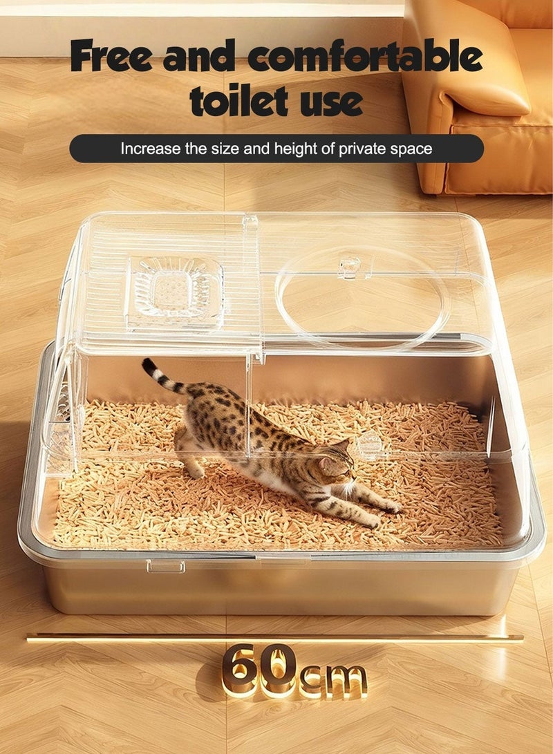 Kidle Semi-enclosed Enclosed Cat Litter Box Semi-enclosed Covered Cat Toilet Large Capacity - Image 5